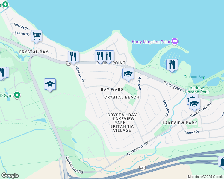 map of restaurants, bars, coffee shops, grocery stores, and more near in Ottawa