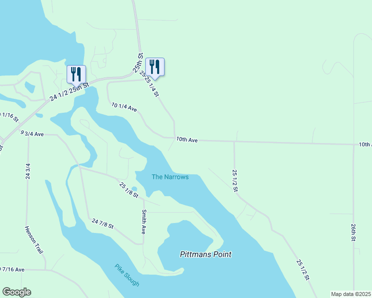 map of restaurants, bars, coffee shops, grocery stores, and more near 2527 10th Ave in Chetek