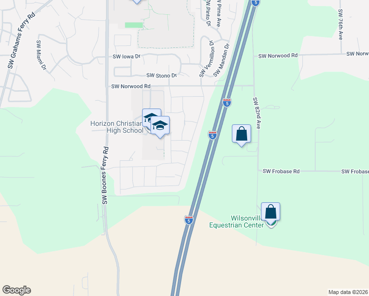 map of restaurants, bars, coffee shops, grocery stores, and more near 8813 Southwest Peoria Lane in Tualatin
