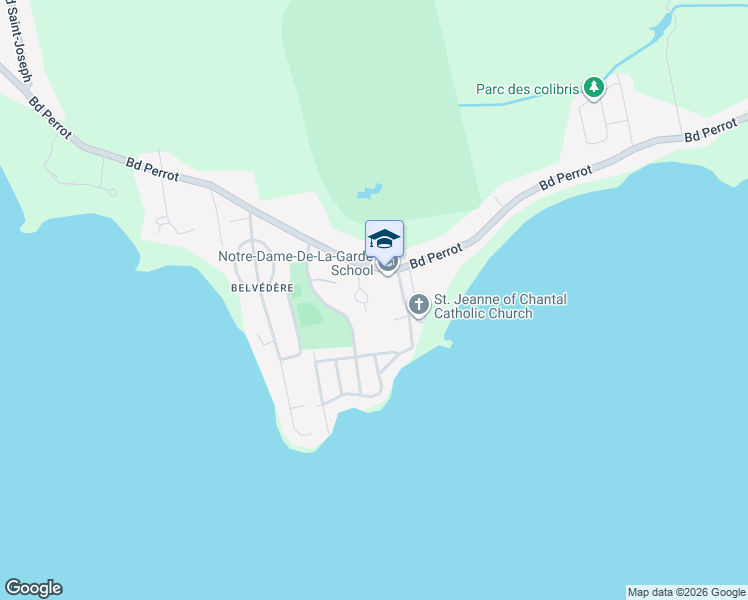map of restaurants, bars, coffee shops, grocery stores, and more near 38 142e Avenue in Notre-Dame-de-l'Île-Perrot
