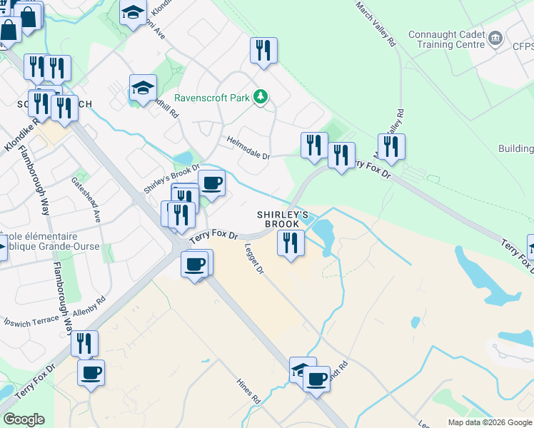 map of restaurants, bars, coffee shops, grocery stores, and more near in Ottawa