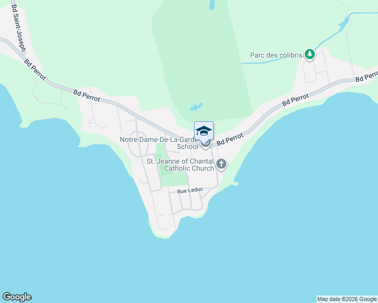 map of restaurants, bars, coffee shops, grocery stores, and more near 38 142e Avenue in Notre-Dame-de-l'Île-Perrot