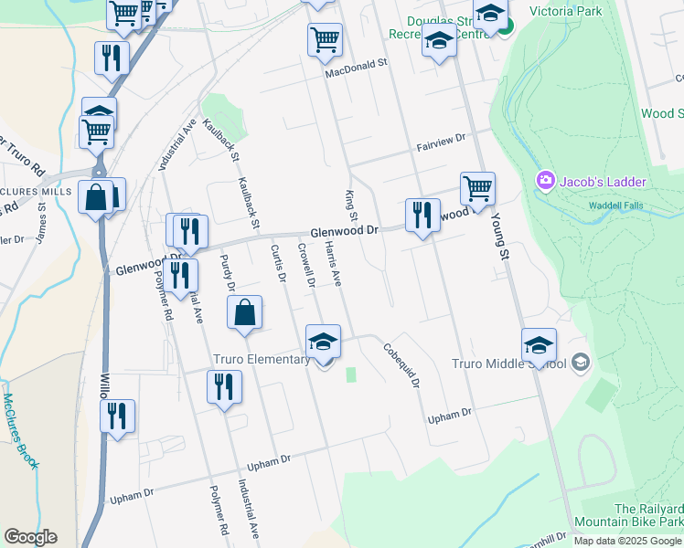 map of restaurants, bars, coffee shops, grocery stores, and more near 35 Harris Avenue in Truro