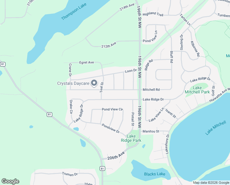 map of restaurants, bars, coffee shops, grocery stores, and more near 5022 Mitchell Road in Big Lake