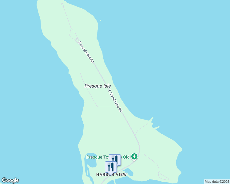 map of restaurants, bars, coffee shops, grocery stores, and more near 4425-4999 East Grand Lake Road in Presque Isle