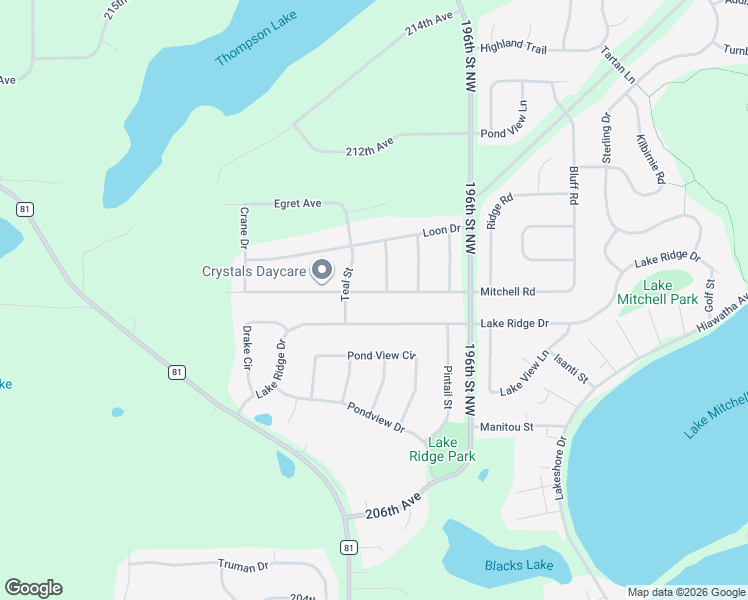 map of restaurants, bars, coffee shops, grocery stores, and more near 5022 Mitchell Road in Big Lake