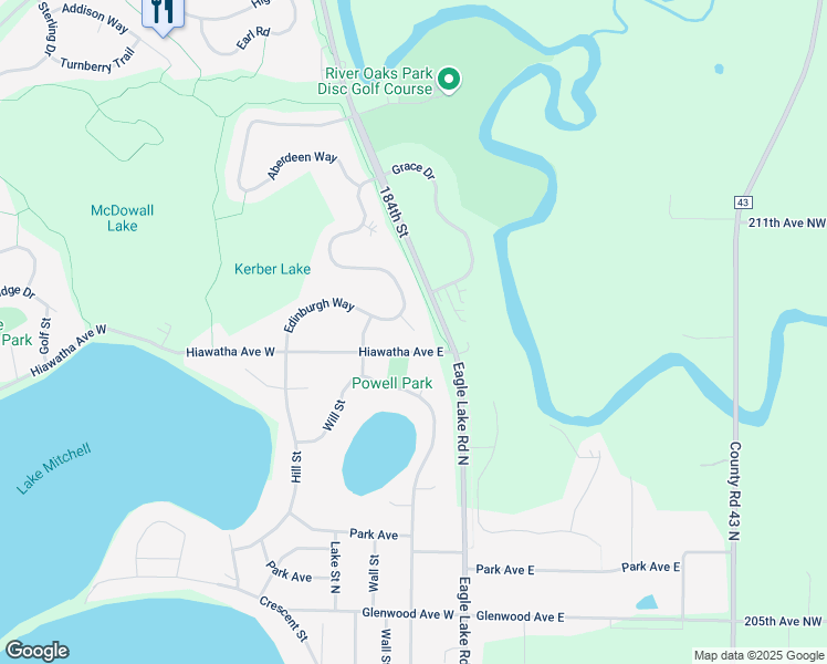 map of restaurants, bars, coffee shops, grocery stores, and more near 5117 Edinburgh Alcove in Big Lake