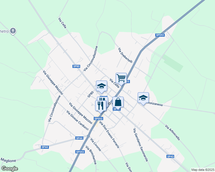 map of restaurants, bars, coffee shops, grocery stores, and more near 10BIS Via Carlo Emanuele Dotta in Borgo d'Ale