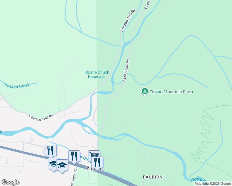 map of restaurants, bars, coffee shops, grocery stores, and more near 23797 East Lolo Pass Road in Rhododendron