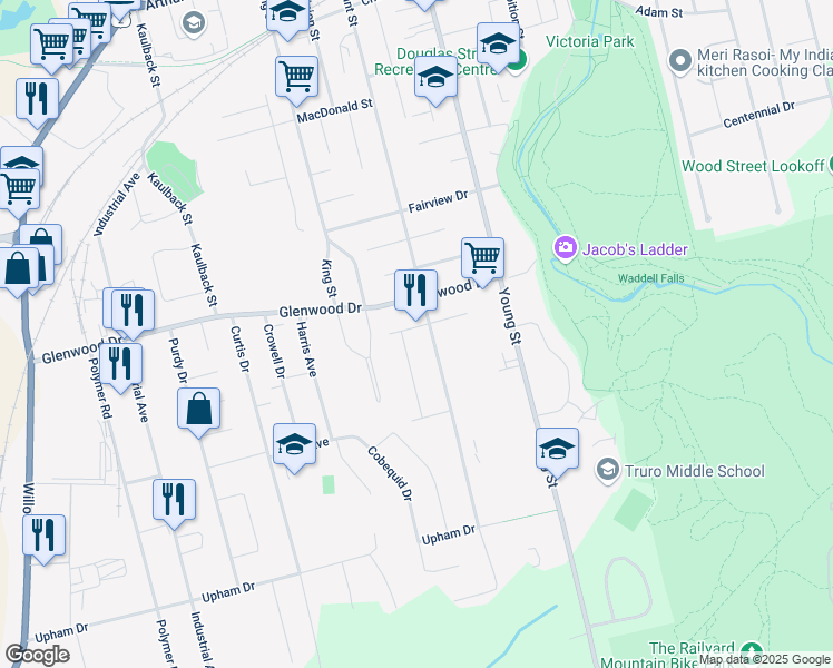 map of restaurants, bars, coffee shops, grocery stores, and more near 42 Edgewood Drive in Truro