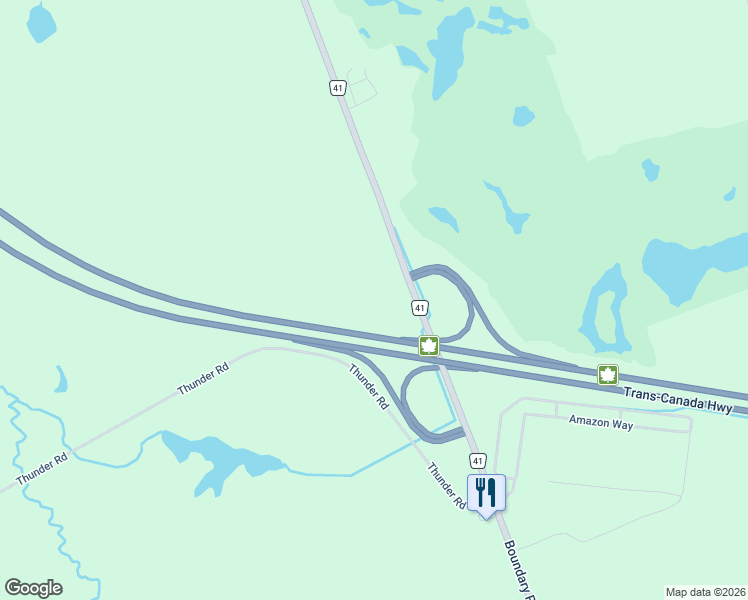 map of restaurants, bars, coffee shops, grocery stores, and more near 4900 Boundary Road in Ottawa