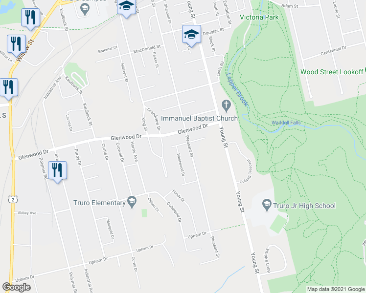 map of restaurants, bars, coffee shops, grocery stores, and more near 42 Edgewood Drive in Truro