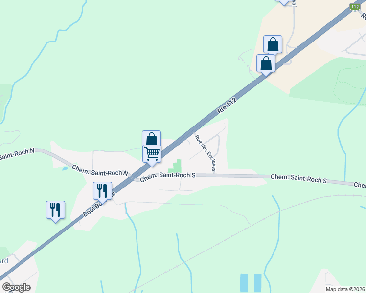 map of restaurants, bars, coffee shops, grocery stores, and more near 6538 Boulevard Bourque in Sherbrooke
