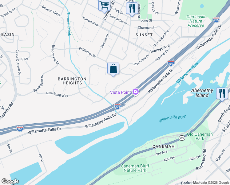 map of restaurants, bars, coffee shops, grocery stores, and more near 4142 Imperial Drive in West Linn
