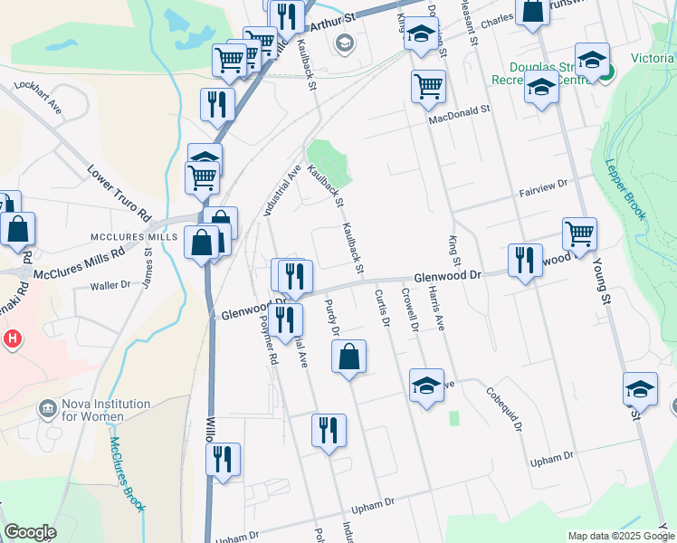 map of restaurants, bars, coffee shops, grocery stores, and more near 80 Lavinia Drive in Truro