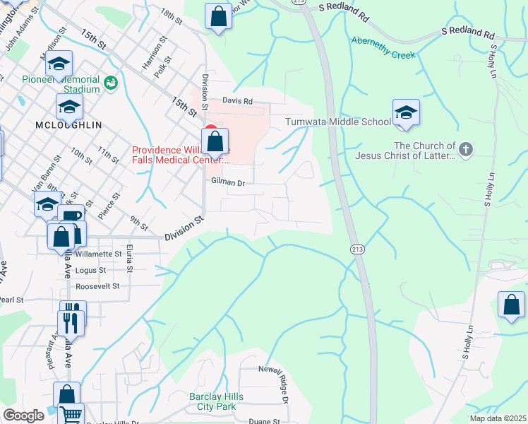 map of restaurants, bars, coffee shops, grocery stores, and more near 210 Morton Road in Oregon City
