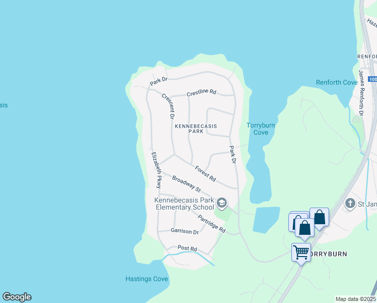 map of restaurants, bars, coffee shops, grocery stores, and more near 17 Holiday Drive in Rothesay