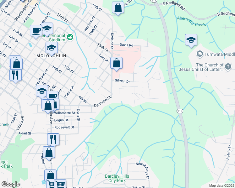 map of restaurants, bars, coffee shops, grocery stores, and more near 109 Morton Road in Oregon City