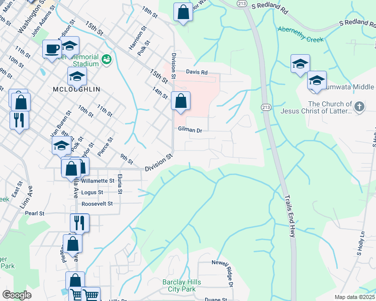 map of restaurants, bars, coffee shops, grocery stores, and more near 119 Morton Road in Oregon City