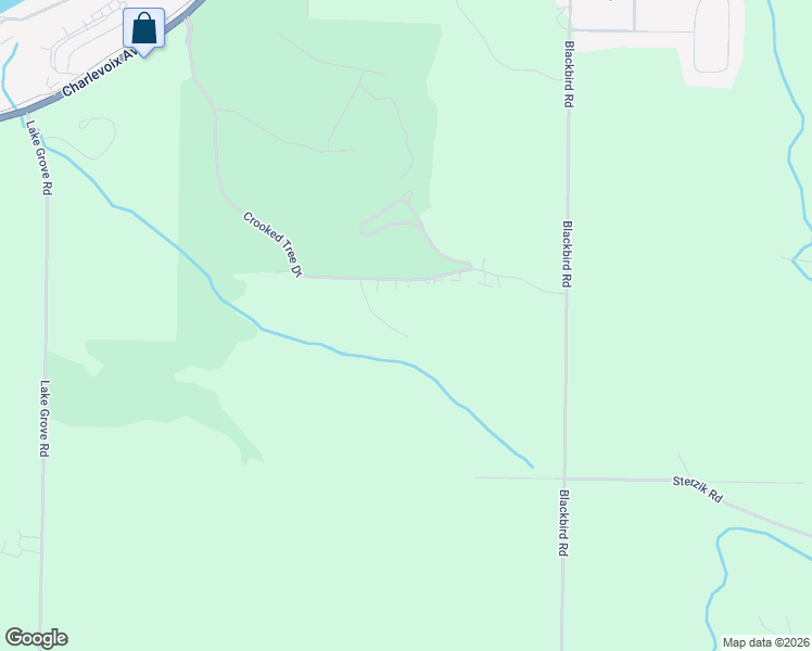 map of restaurants, bars, coffee shops, grocery stores, and more near 788 Crooked Tree Drive in Petoskey
