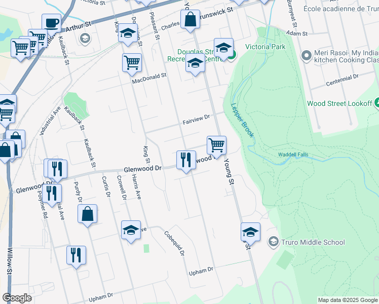 map of restaurants, bars, coffee shops, grocery stores, and more near 60 Beechwood Drive in Truro