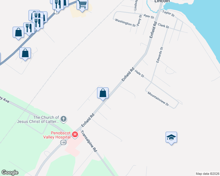 map of restaurants, bars, coffee shops, grocery stores, and more near 159 Enfield Road in Lincoln