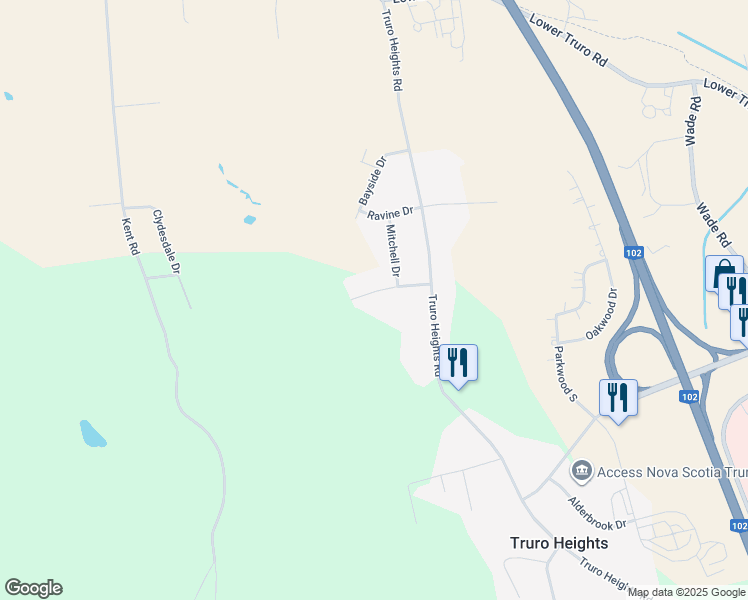 map of restaurants, bars, coffee shops, grocery stores, and more near 39 Anita Crescent in Truro Heights