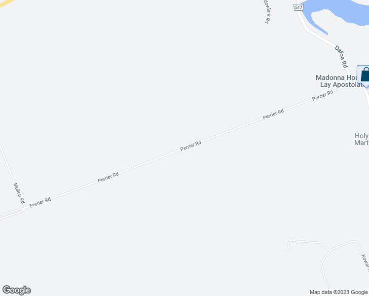 map of restaurants, bars, coffee shops, grocery stores, and more near Perrier Road in Combermere