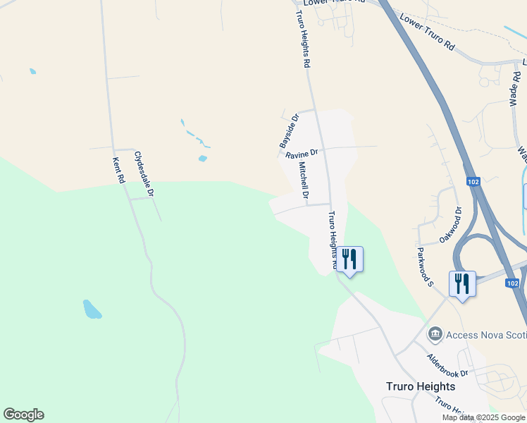 map of restaurants, bars, coffee shops, grocery stores, and more near 66 Anita Crescent in Truro Heights