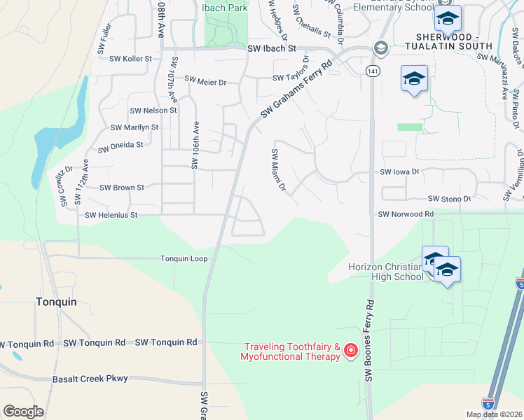 map of restaurants, bars, coffee shops, grocery stores, and more near 22974 SW Lodgepole Ave in Tualatin