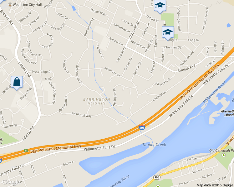 map of restaurants, bars, coffee shops, grocery stores, and more near 2060 Wellington Dr in West Linn