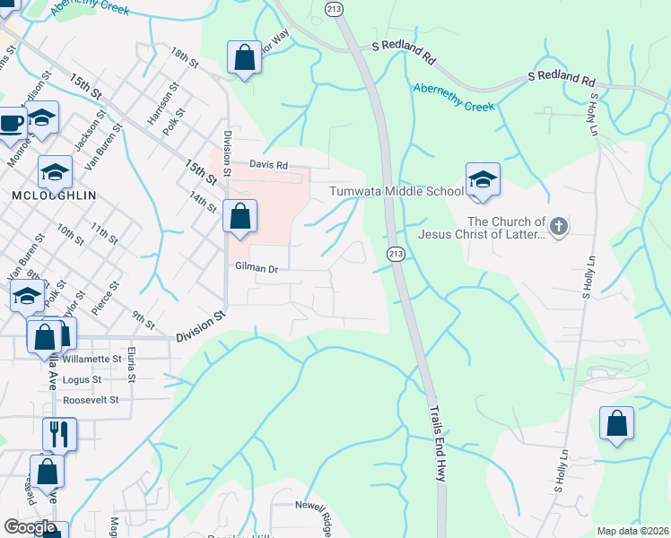 map of restaurants, bars, coffee shops, grocery stores, and more near 17442 Wake Robin Circle in Oregon City