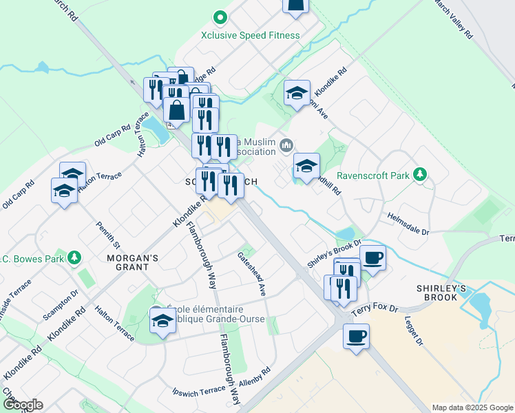 map of restaurants, bars, coffee shops, grocery stores, and more near 510 Eldorado Private in Ottawa