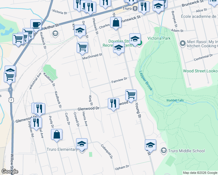 map of restaurants, bars, coffee shops, grocery stores, and more near 274 Pleasant Street in Truro