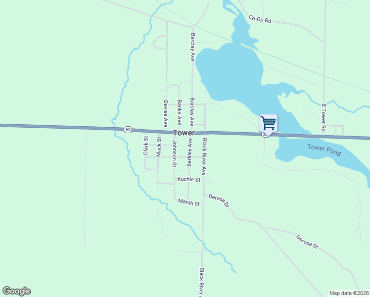 map of restaurants, bars, coffee shops, grocery stores, and more near 7051-7105 Berkley Avenue in Onaway