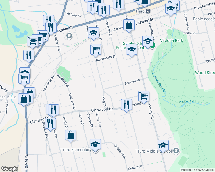 map of restaurants, bars, coffee shops, grocery stores, and more near 15 Fairview Drive in Truro