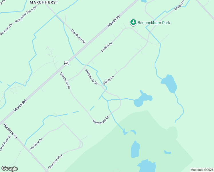 map of restaurants, bars, coffee shops, grocery stores, and more near 50 Marchvale Drive in Ottawa