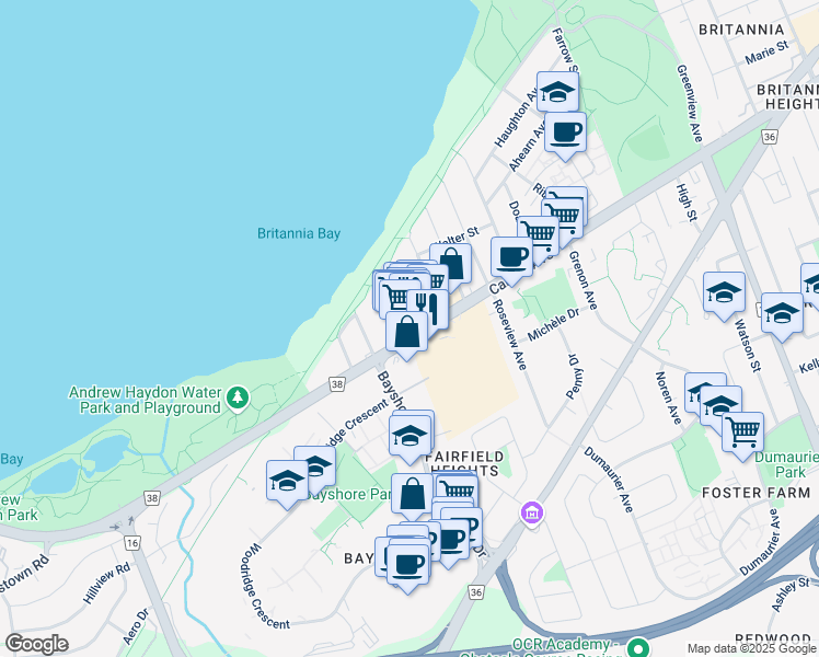map of restaurants, bars, coffee shops, grocery stores, and more near 70 Wylie Avenue in Ottawa