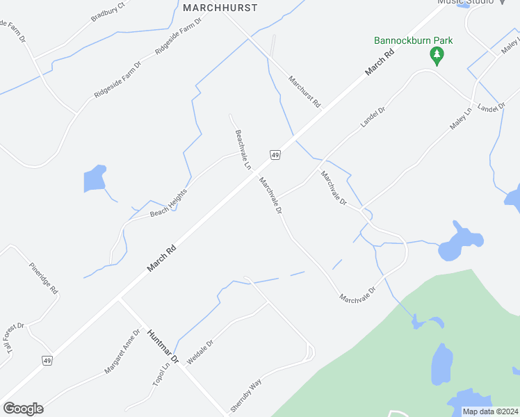 map of restaurants, bars, coffee shops, grocery stores, and more near 4 Marchvale Drive in Ottawa