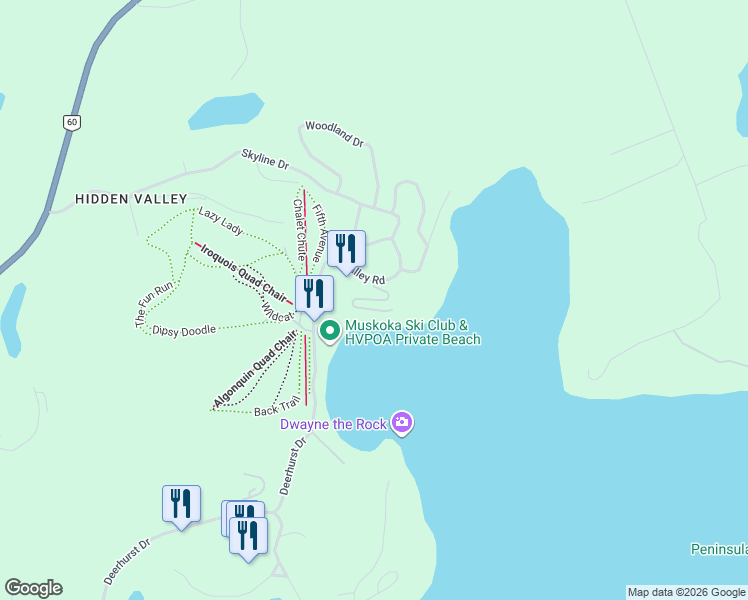 map of restaurants, bars, coffee shops, grocery stores, and more near Turner Drive in Huntsville