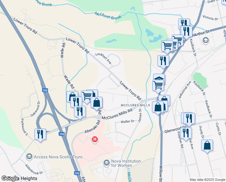 map of restaurants, bars, coffee shops, grocery stores, and more near 28 Wellington Court in Truro