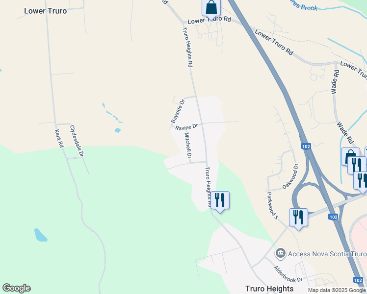map of restaurants, bars, coffee shops, grocery stores, and more near 23 Mitchell Drive in Truro Heights