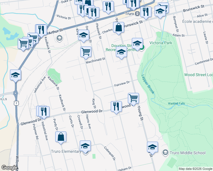 map of restaurants, bars, coffee shops, grocery stores, and more near 35 Fairview Drive in Truro