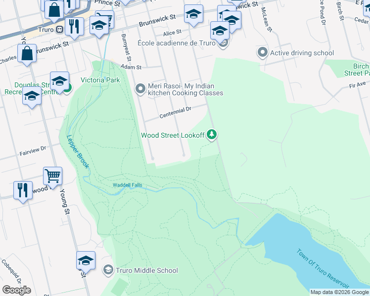map of restaurants, bars, coffee shops, grocery stores, and more near 215 Lyman Street in Truro