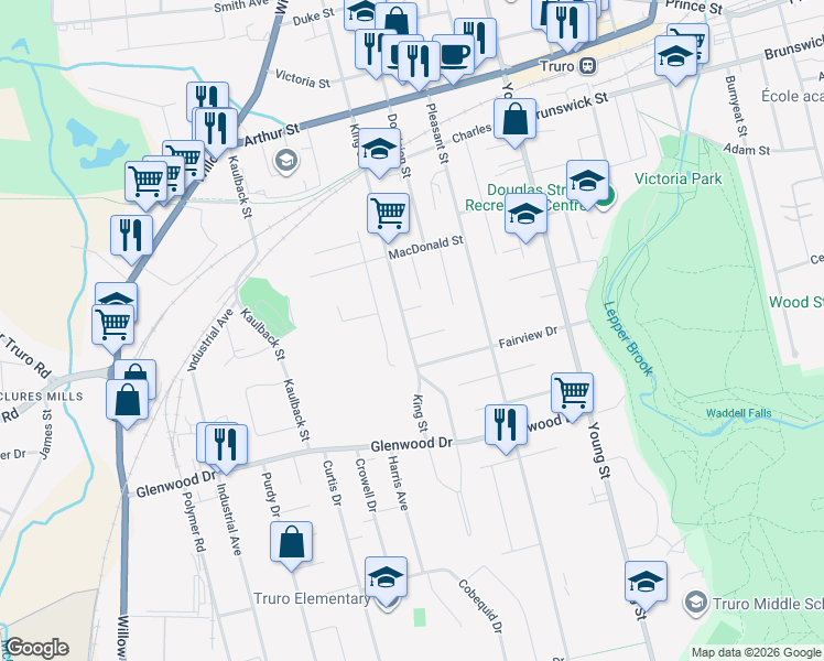 map of restaurants, bars, coffee shops, grocery stores, and more near 3 Patterson Avenue in Truro