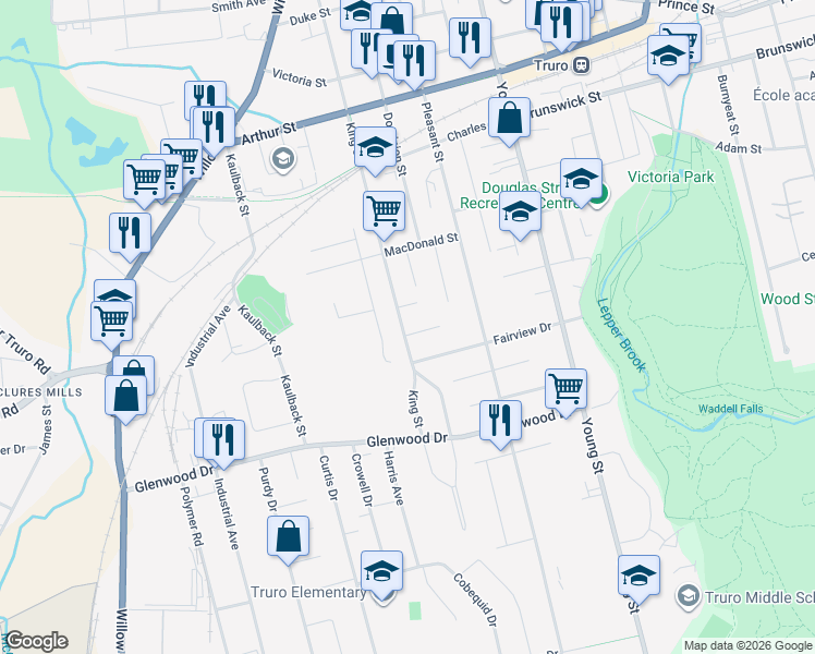 map of restaurants, bars, coffee shops, grocery stores, and more near 3 Patterson Avenue in Truro