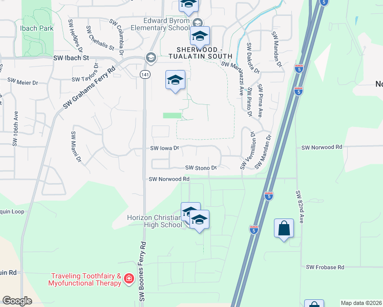 map of restaurants, bars, coffee shops, grocery stores, and more near 22725 Southwest 90th Place in Tualatin
