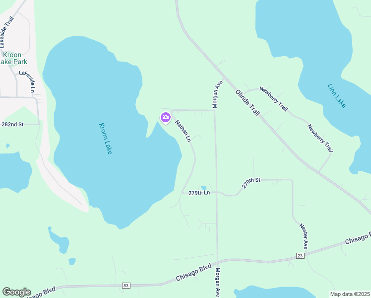 map of restaurants, bars, coffee shops, grocery stores, and more near 28080 Nathan Lane in Lindstrom