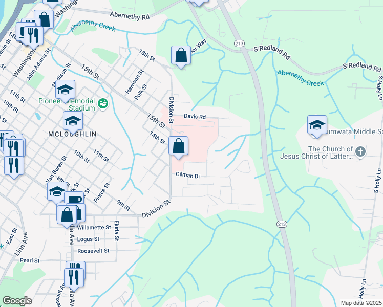 map of restaurants, bars, coffee shops, grocery stores, and more near 1400 Division Street in Oregon City
