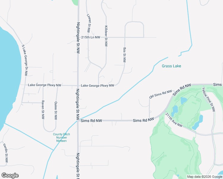map of restaurants, bars, coffee shops, grocery stores, and more near 1810 Lake George Parkway Northwest in Oak Grove